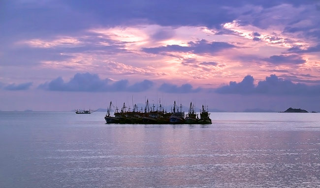 bateaux de pêche à Koh Samui